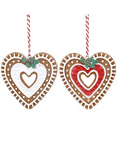 Gisela Graham Gingerbread Cut Out Heart x2